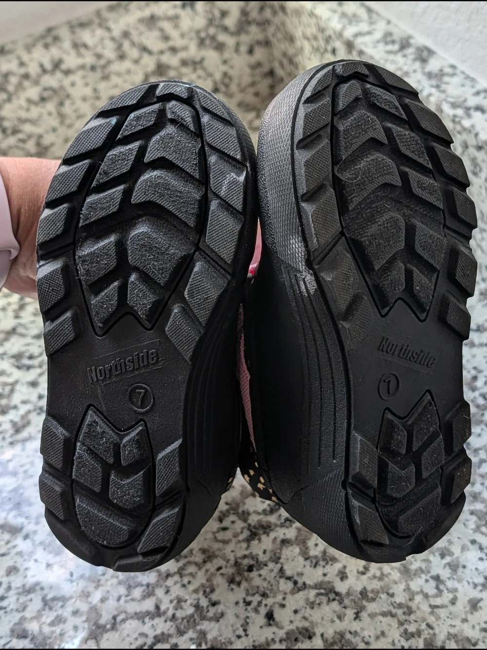 3M Thinsulate Black & Pink Kids Rain and Snow Boots with Gold Speckle